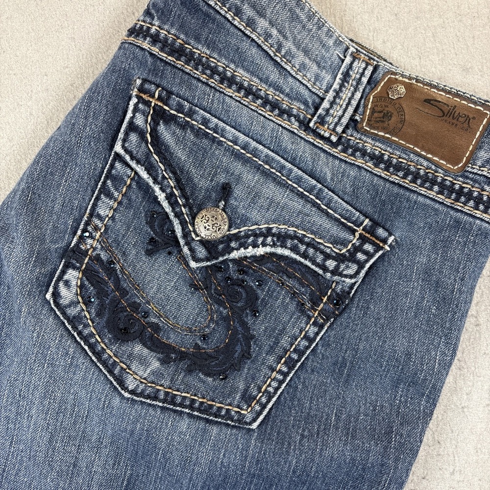 Silver Jeans Blue McKenzie Bootcut Flap Pocket Women Size 20